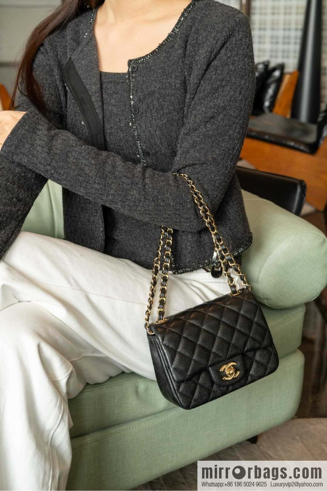 𝗖𝗹𝗮𝘀𝘀𝗶𝗰 𝗙𝗹𝗮𝗽 | genuine skin lychee pattern, Fatty Fang, black gold 🖤 A01115