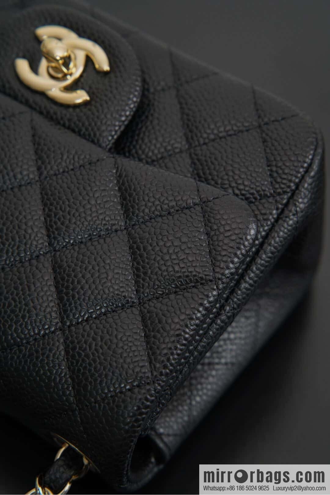 𝗖𝗹𝗮𝘀𝘀𝗶𝗰 𝗙𝗹𝗮𝗽 | genuine skin lychee pattern, Fatty Fang, black gold 🖤 A01115