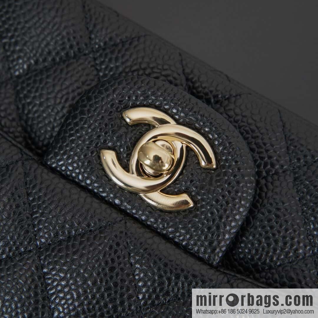 𝗖𝗹𝗮𝘀𝘀𝗶𝗰 𝗙𝗹𝗮𝗽 | genuine skin lychee pattern, Fatty Fang, black gold 🖤 A01115