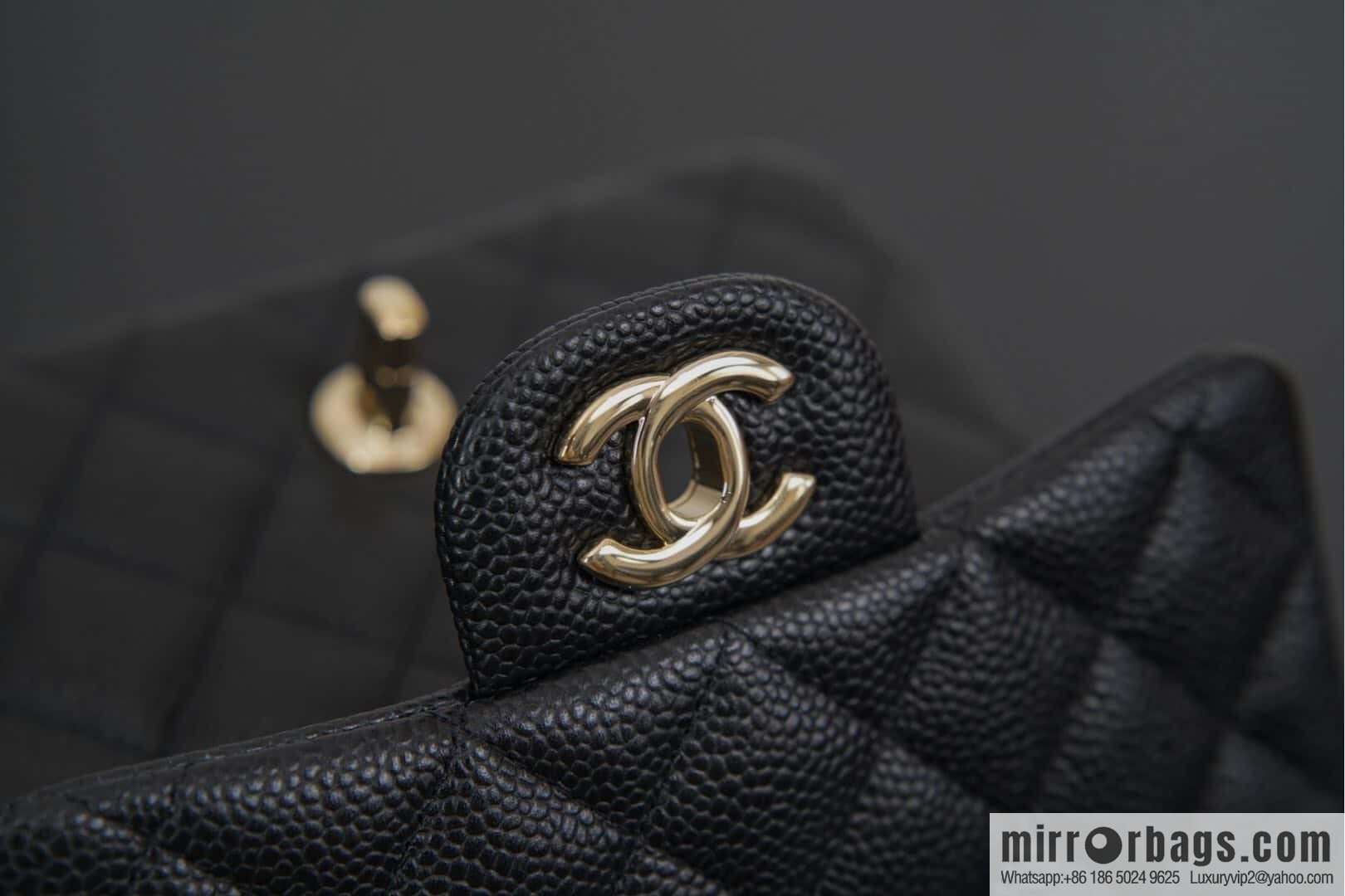 𝗖𝗹𝗮𝘀𝘀𝗶𝗰 𝗙𝗹𝗮𝗽 | genuine skin lychee pattern, Fatty Fang, black gold 🖤 A01115