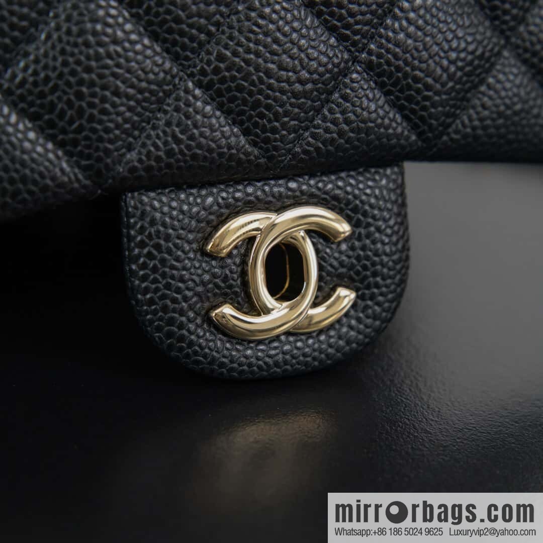𝗖𝗹𝗮𝘀𝘀𝗶𝗰 𝗙𝗹𝗮𝗽 | genuine skin lychee pattern, Fatty Fang, black gold 🖤 A01115