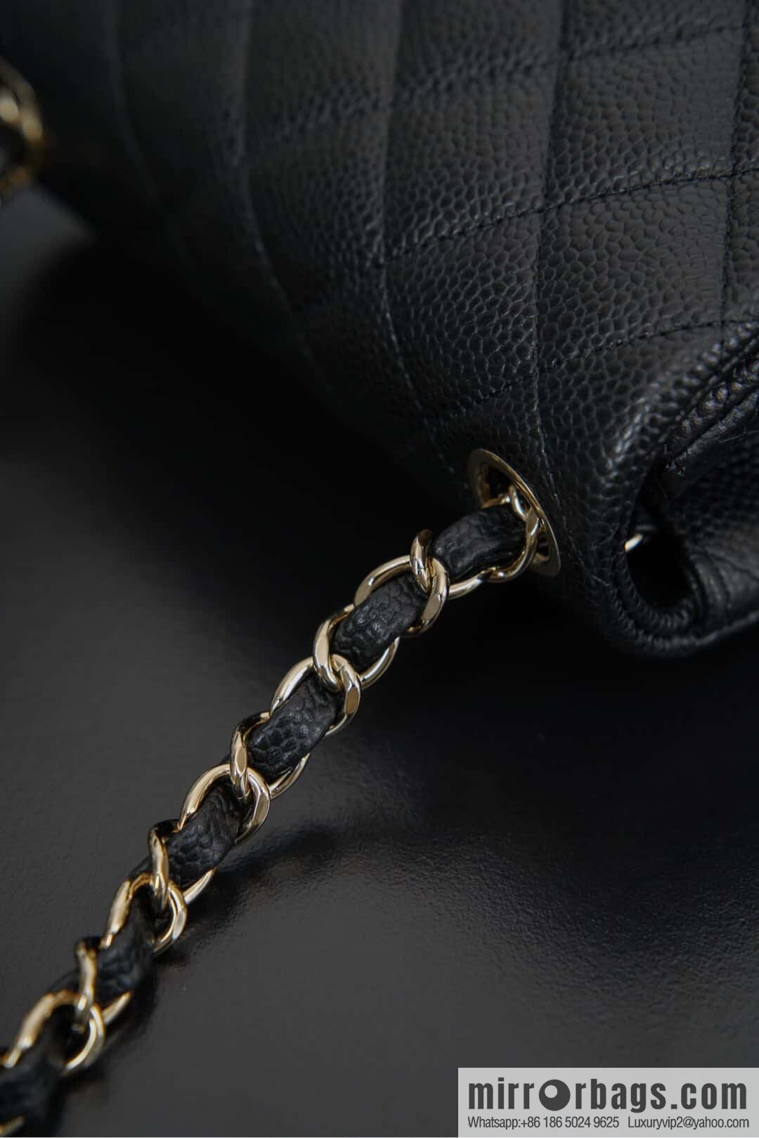 𝗖𝗹𝗮𝘀𝘀𝗶𝗰 𝗙𝗹𝗮𝗽 | genuine skin lychee pattern, Fatty Fang, black gold 🖤 A01115