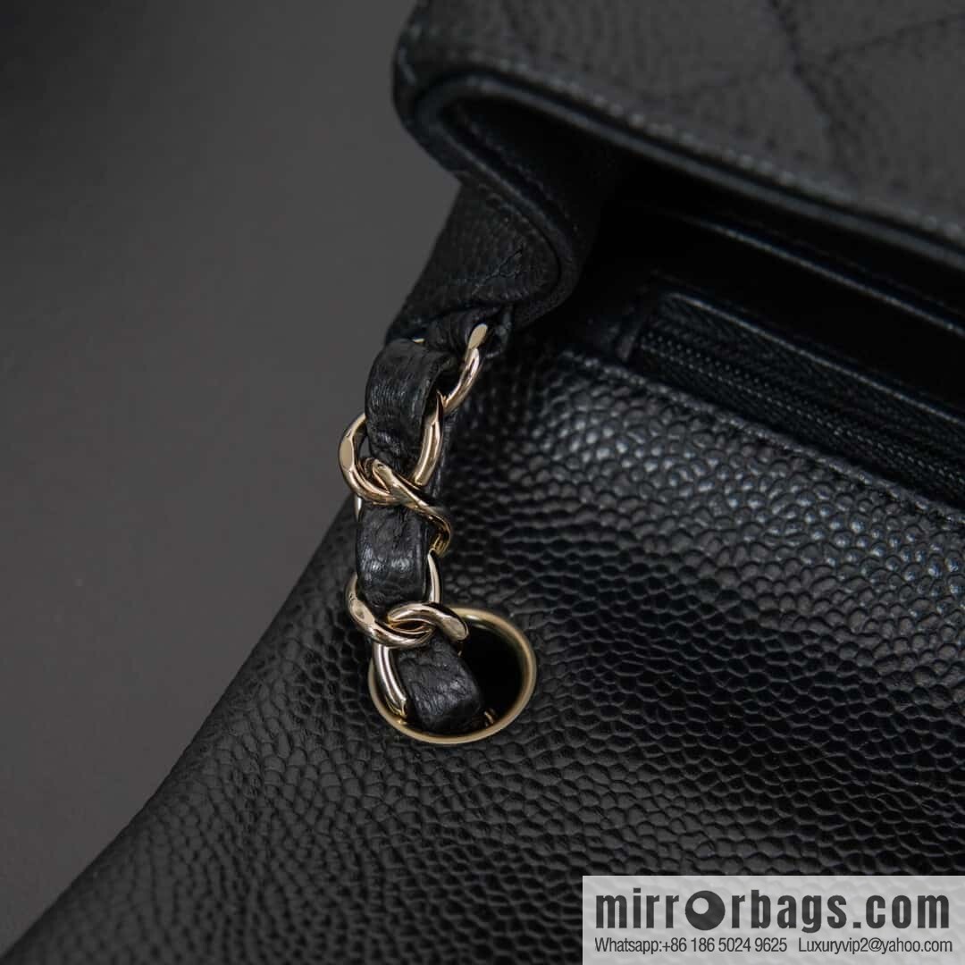𝗖𝗹𝗮𝘀𝘀𝗶𝗰 𝗙𝗹𝗮𝗽 | genuine skin lychee pattern, Fatty Fang, black gold 🖤 A01115
