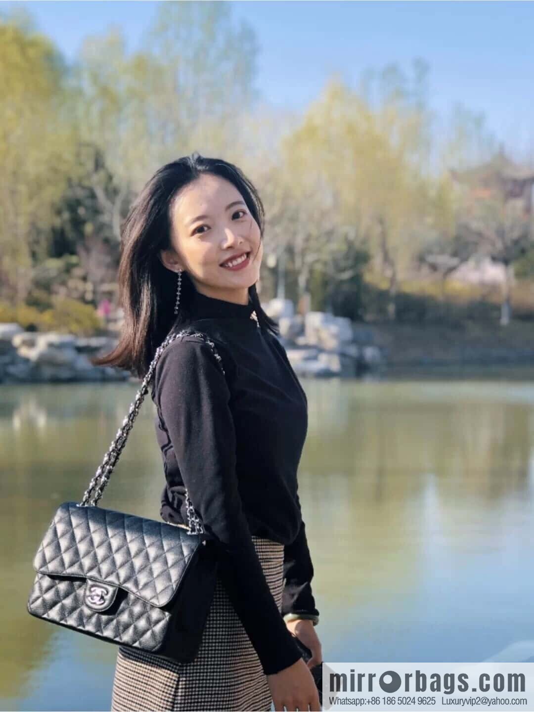 ℂ𝔽 𝗖𝗹𝗮𝘀𝘀𝗶𝗰 𝗙𝗹𝗮𝗽 𝐉𝐮𝐦𝐛𝐨 | genuine leather, caviar, black silver 🖤 A58600