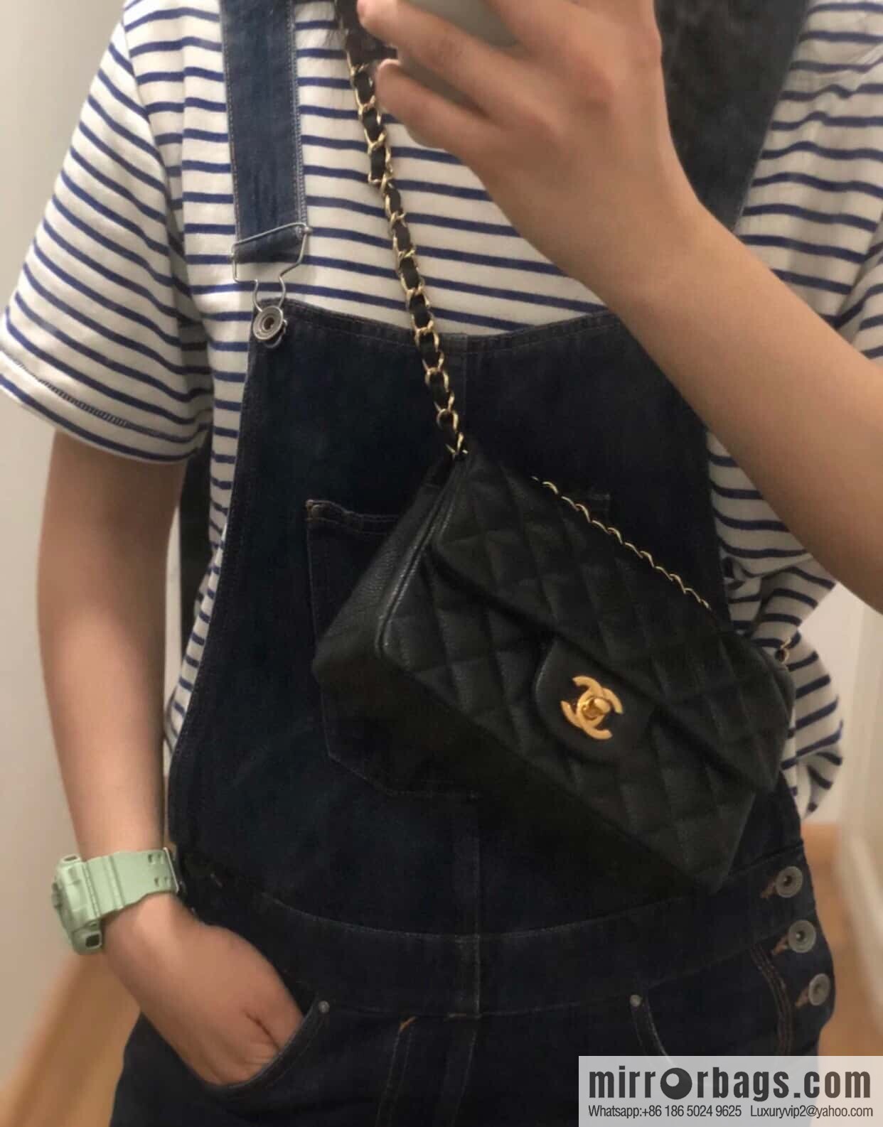 ℂ𝔽 𝗖𝗹𝗮𝘀𝘀𝗶𝗰 𝗙𝗹𝗮𝗽 | Litchi pattern black gold 🖤 A01116