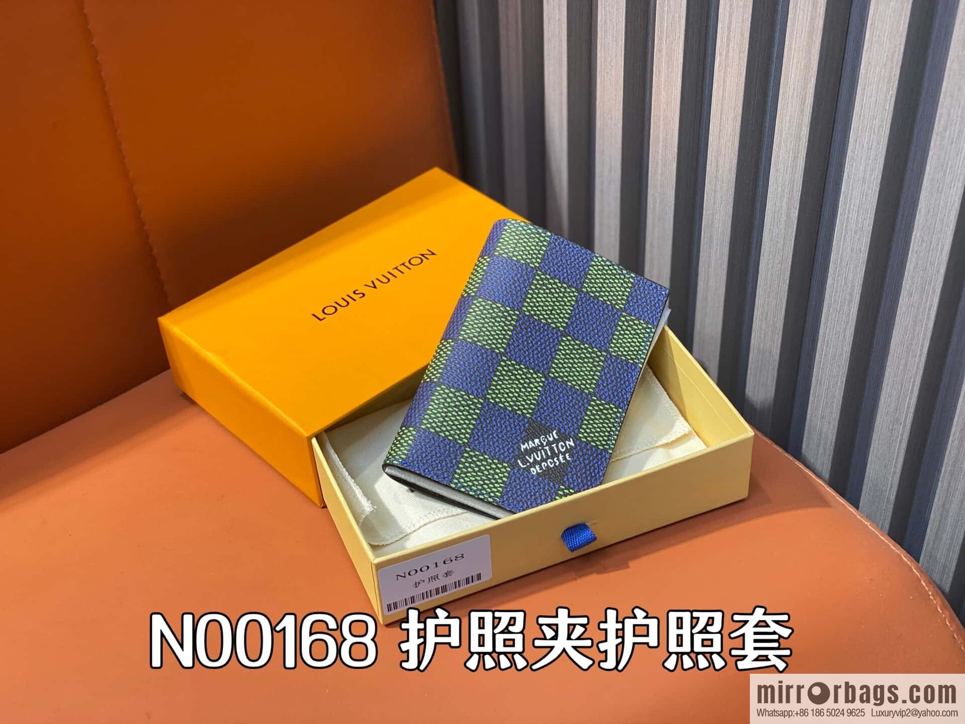 [Original order boutique] N00168 blue grid, passport holder, passport cover.