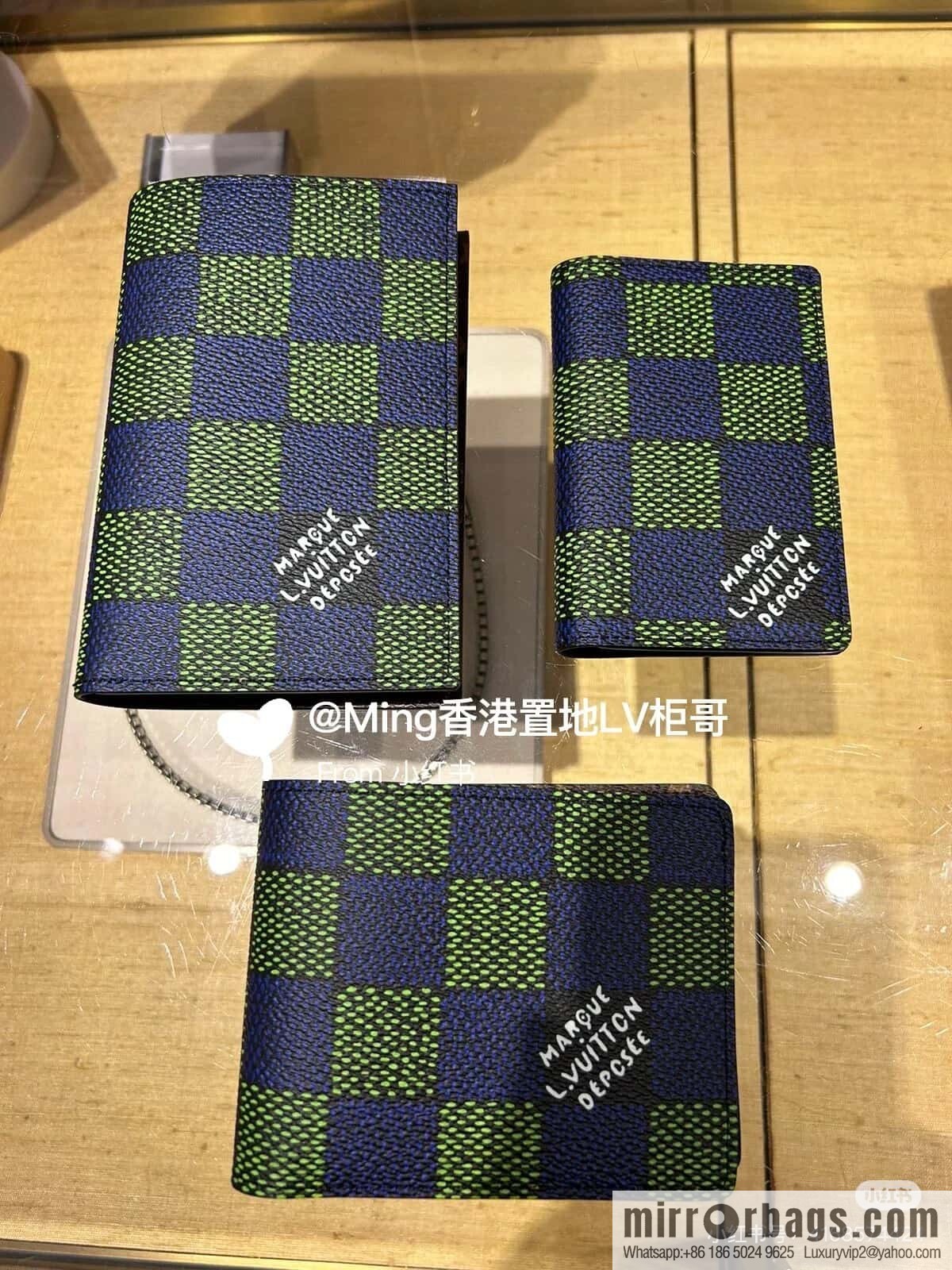 [Original order boutique] N00168 blue grid, passport holder, passport cover.