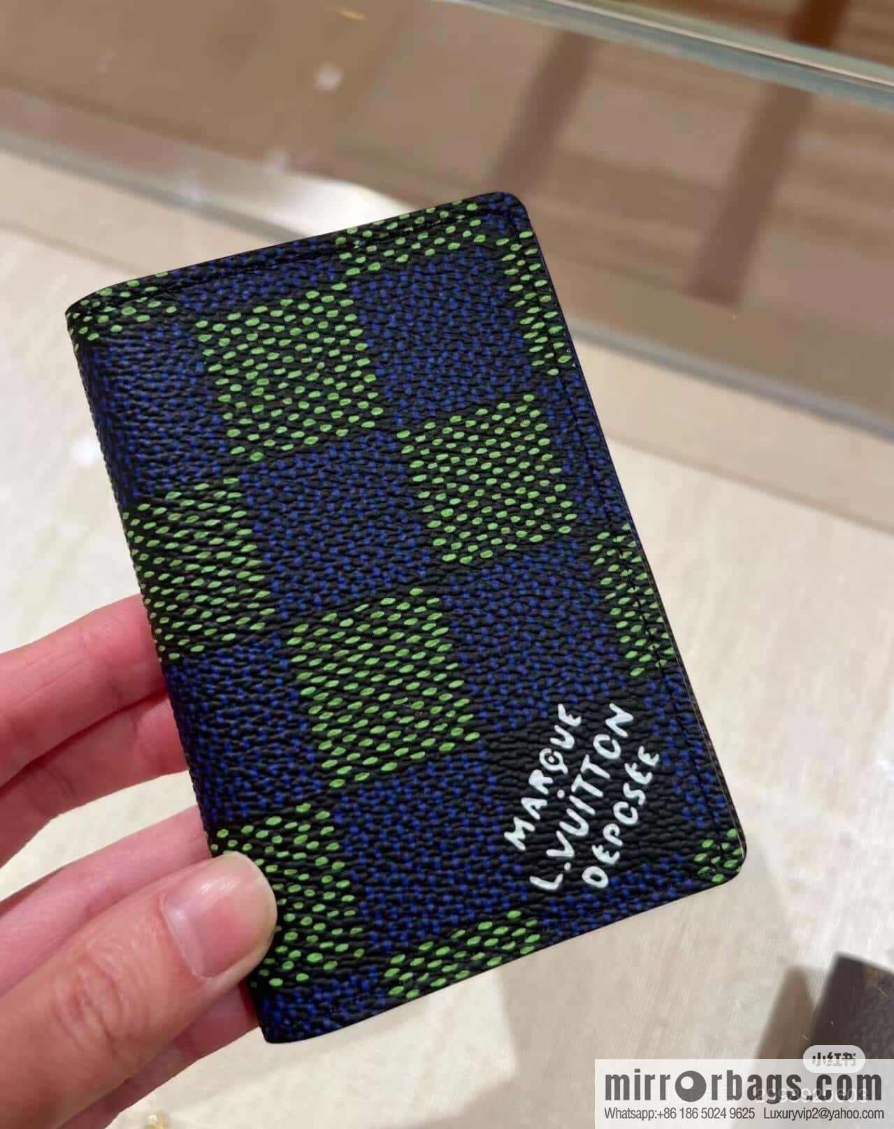 [Original order boutique] N00168 blue grid, passport holder, passport cover.
