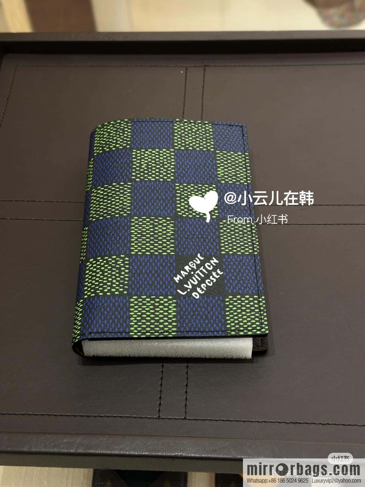 [Original order boutique] N00168 blue grid, passport holder, passport cover.