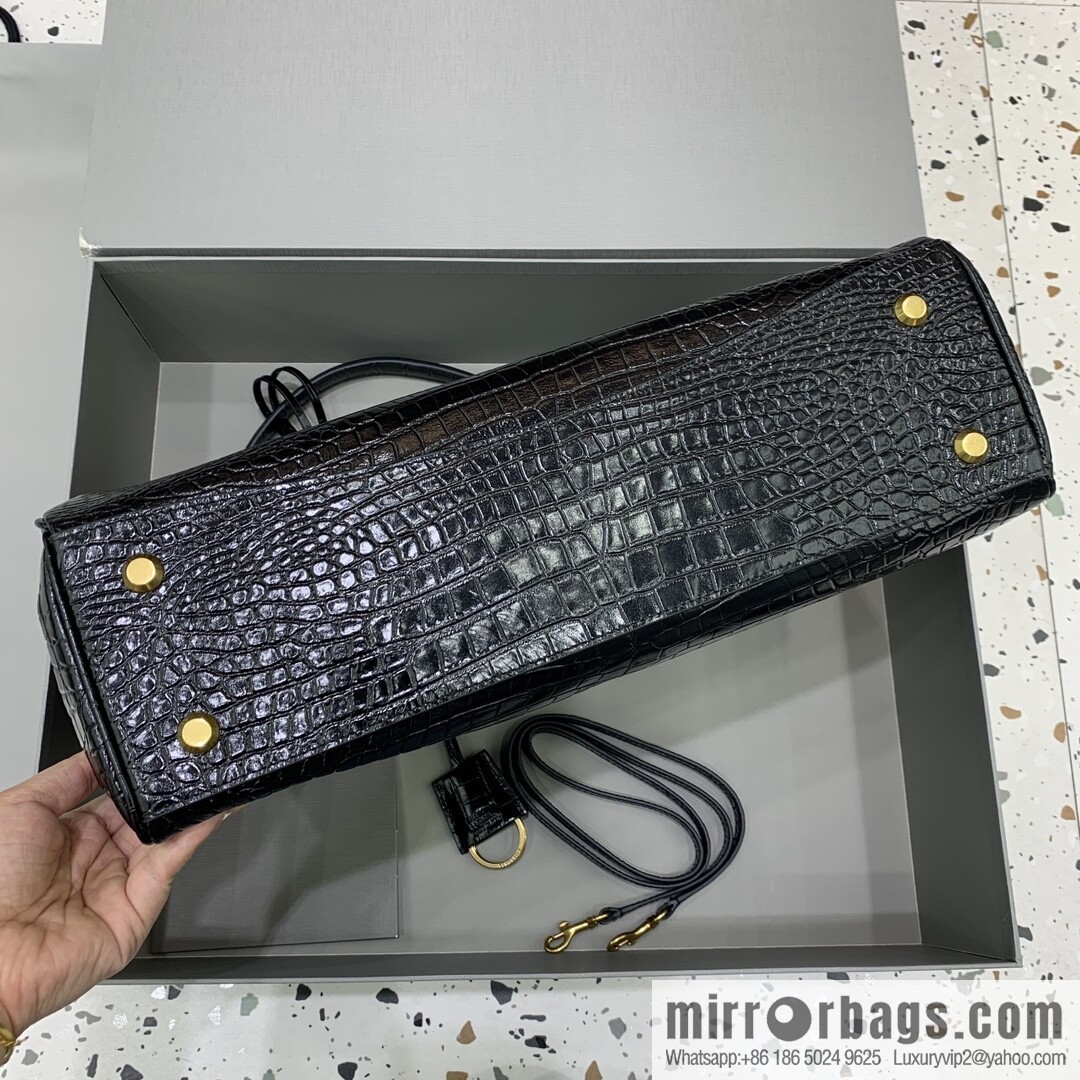 🖤[Large crocodile black 】 𝐁𝐀𝐋𝐄𝐍𝐂𝐈𝐀𝐆𝐀 𝐑𝐎𝐃𝐄𝐎 𝐁𝐀𝐆 series handbag model number: 78972