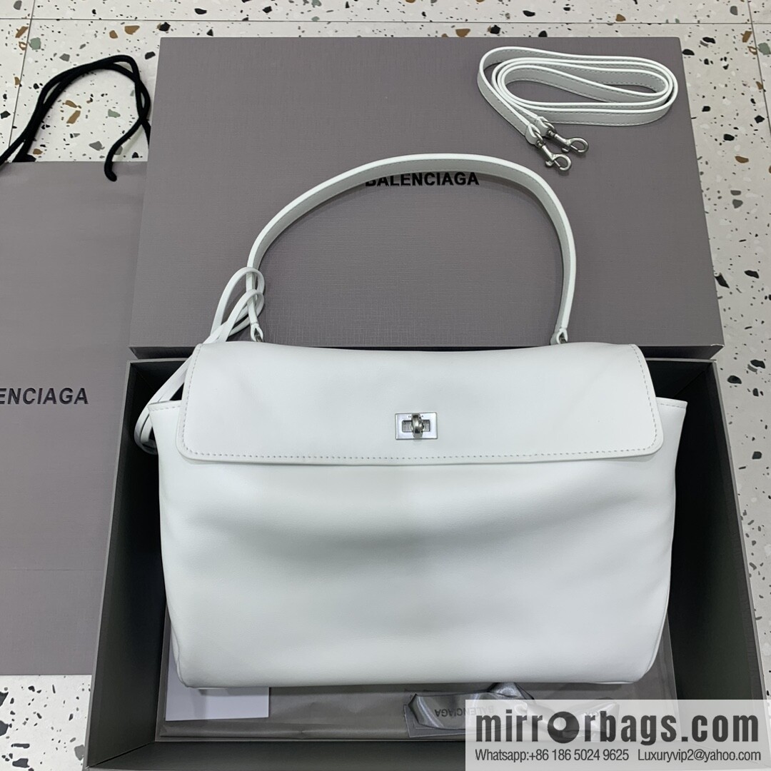 [Medium white silver buckle 】 𝐁𝐀𝐋𝐄𝐍𝐂𝐈𝐀𝐆𝐀 𝐑𝐎𝐃𝐄𝐎 𝐁𝐀𝐆 series handbag model number: 78972