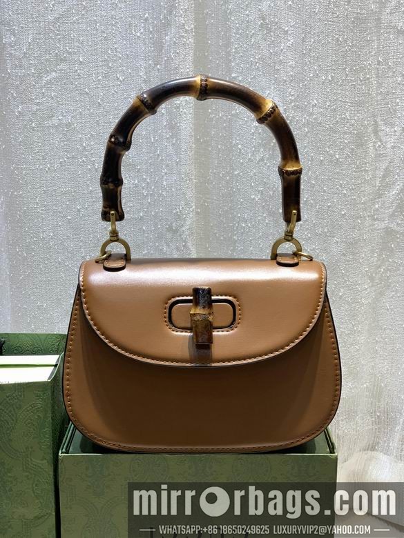 1:1 Replica Gucci Bags WD675797棕皮 21X15X7
