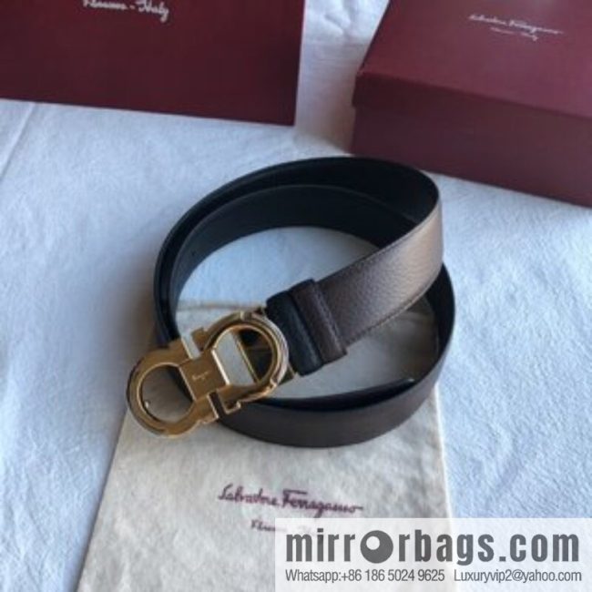 Ferragamo Gancini Buckle Men\'s 3.5cm Belt - Image 4