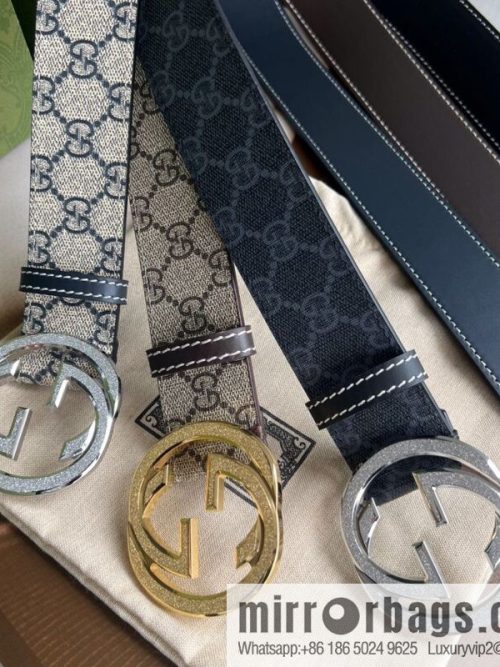 GUCCI Gucci, exquisite rolling sand craft double G buckle classic men\'s 3.8cm belt