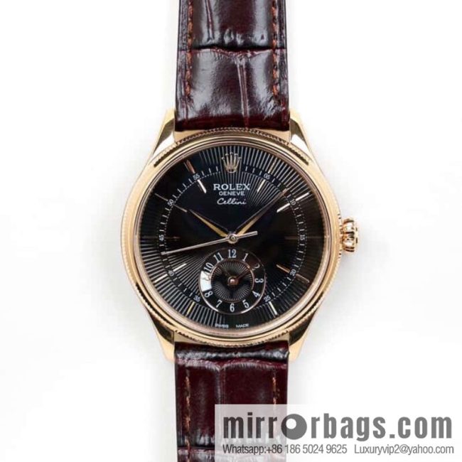 EW Rolex Cellini Log GMT Function Day and Night Function 39 mm Diameter Watch