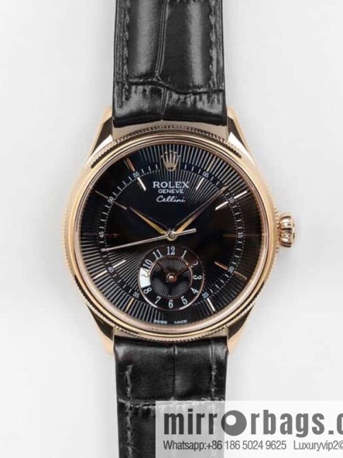 EW Rolex Cellini Log GMT Function Day and Night Function 39 mm Diameter Watch