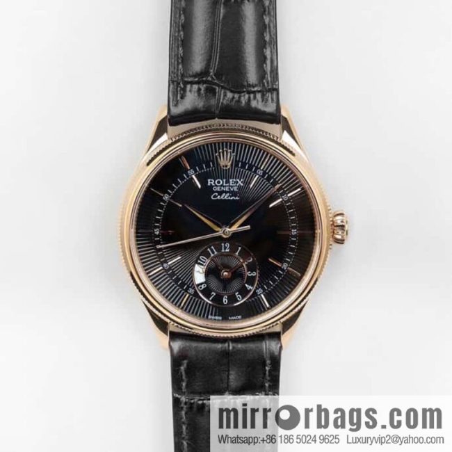 EW Rolex Cellini Log GMT Function Day and Night Function 39 mm Diameter Watch