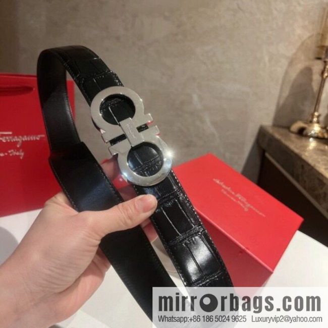 Ferragamo Ferragamo, imported cowhide belt 3.5cm - Image 2