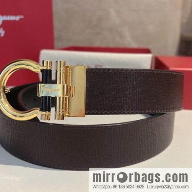 Salvatore Ferragamo, metal polished men\'s 3,5cm belt - Image 3