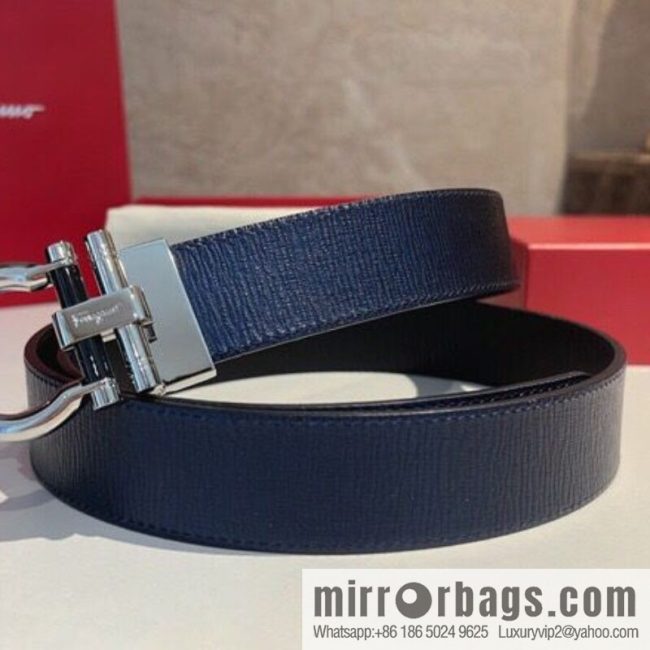 Salvatore Ferragamo, metal polished men\'s 3,5cm belt - Image 2