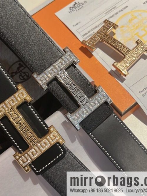 Hermes Hermes, selected imported cowhide H metal buckle 3.8cm belt