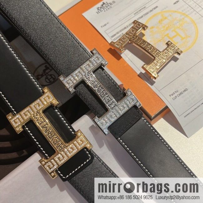 Hermes Hermes, selected imported cowhide H metal buckle 3.8cm belt