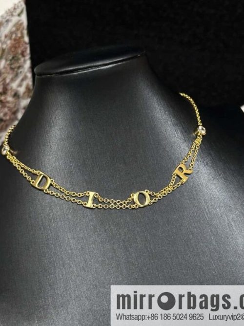 New ☑️ DIOR letter double necklace