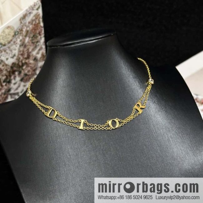 New ☑️ DIOR letter double necklace
