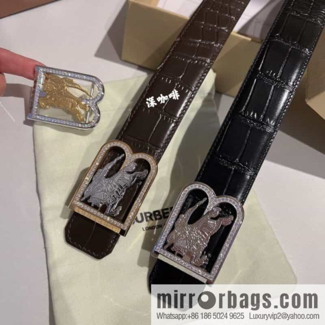 BURBERRY Burberry, stainless steel B-shaped war horse inlaid with metal buckle 3.5cm