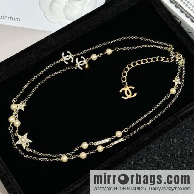 ❗️New ❗️ Chanel necklace ☀️ new ☑️ Chanel double c long star pearl necklace ☀️