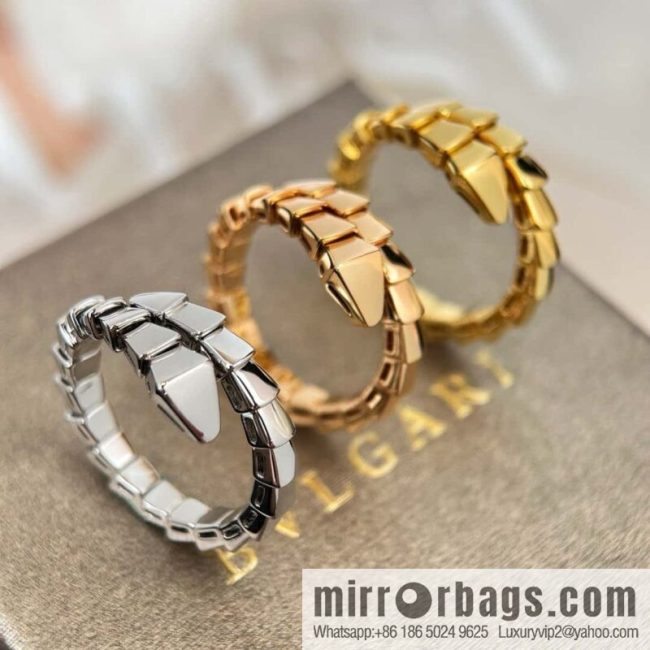 ❗️ New ❗️ ☀ Seiko version A ☀ BVLGARI glossy snake bone ring ☀