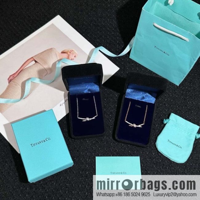 ❗️New ❗️ New ☑️ Tiffany & Co. Tiffany knot full diamond necklace