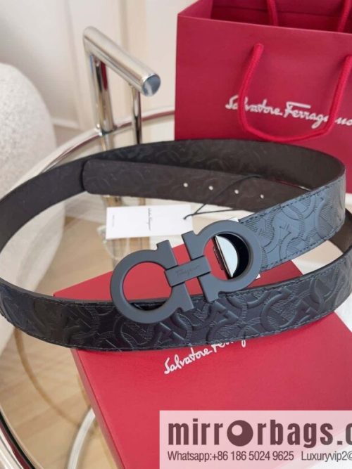Ferragamo 🅿 Original Leather Purchasing Grade 3.5cm Precision Brass Hardware Belt