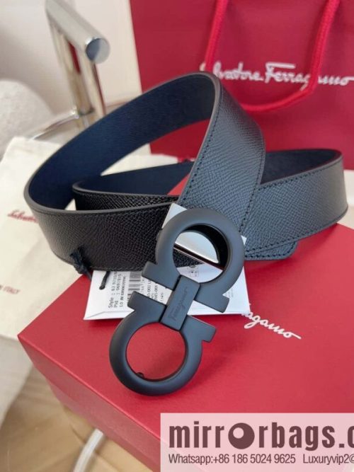 Ferragamo 🅿 Original Leather Purchasing Grade 3.5cm Precision Brass Hardware Belt