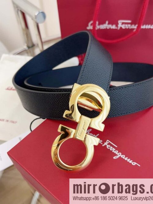 Ferragamo 🅿 Original Leather Purchasing Grade 3.5cm Precision Brass Hardware Belt