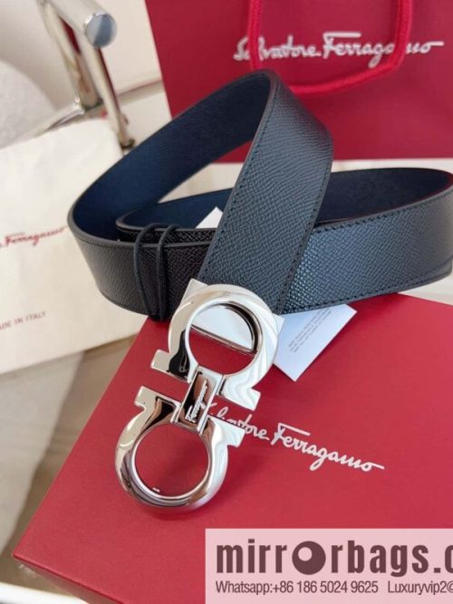 Ferragamo 🅿 Original Leather Purchasing Grade 3.5cm Precision Brass Hardware Belt