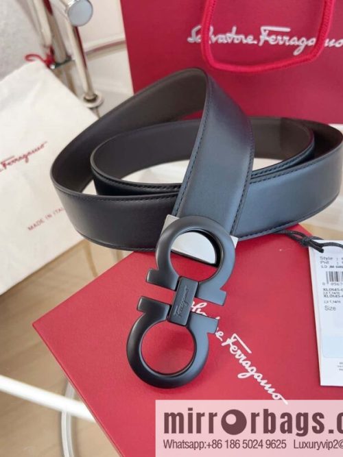 Ferragamo 🅿 Original Leather Purchasing Grade 3.5cm Precision Brass Hardware Belt