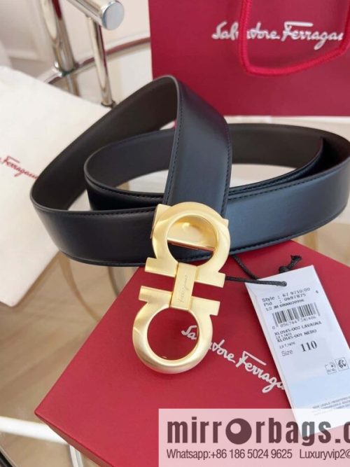 Ferragamo 🅿 Original Leather Purchasing Grade 3.5cm Precision Brass Hardware Belt