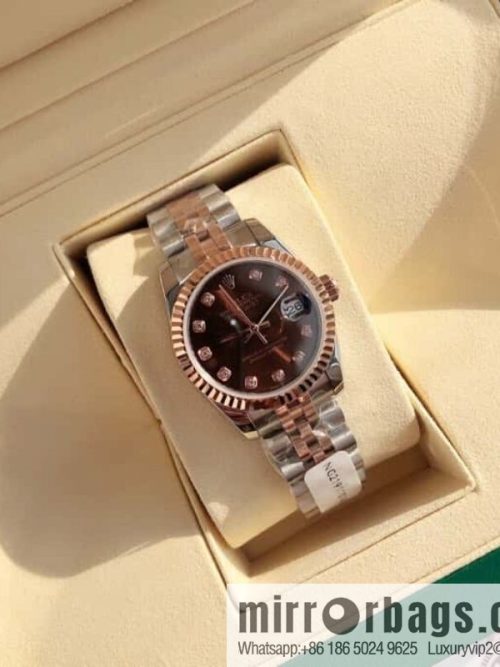 ROLEX-Rolex Diary Women\'s Natural Diamond Watch with Swiss ETA-2671 Movement