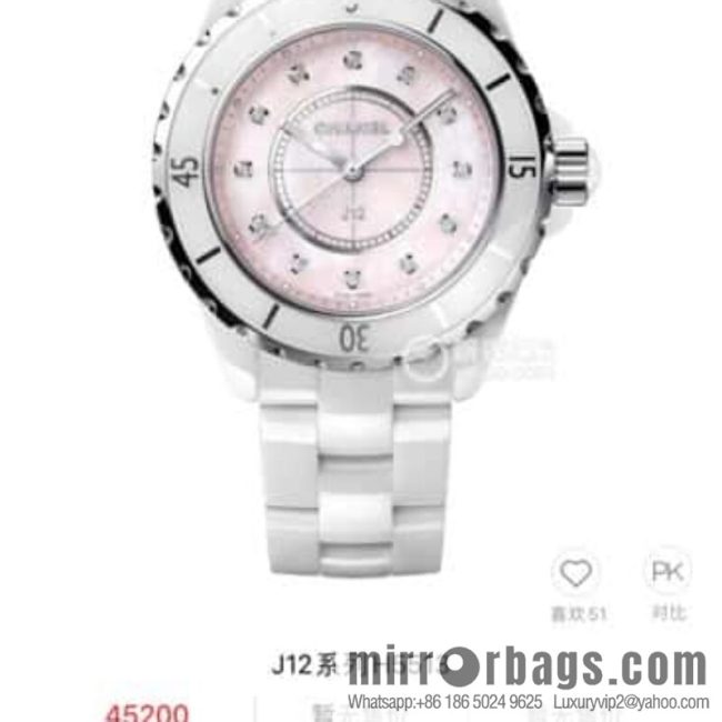 Women\'s model, official synchronization, and higher quality, the new H5698 brand Chanel series J12 movement type quartz gender women\'s quartz appearance details table diameter 33 mm