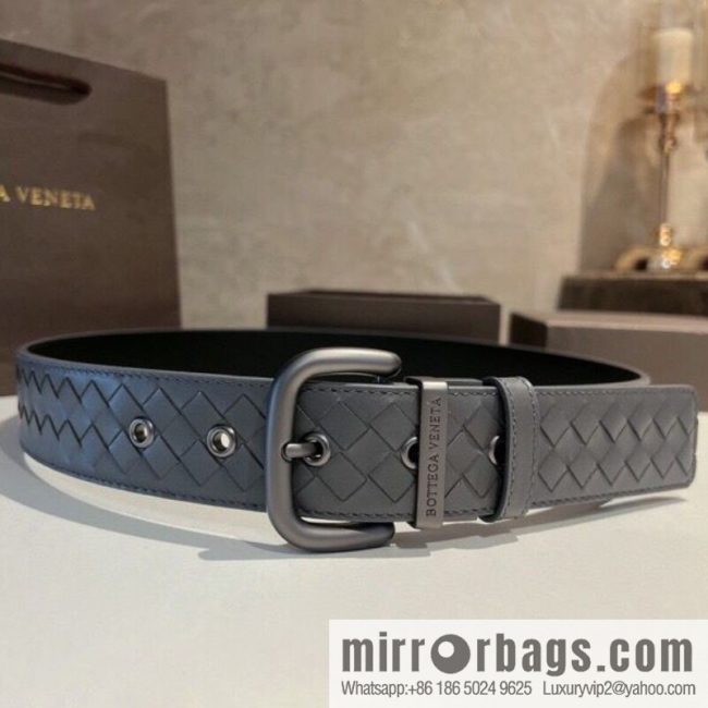 BottegaVeneta 2022 new cowhide woven men\'s 4.0cm belt - Image 5
