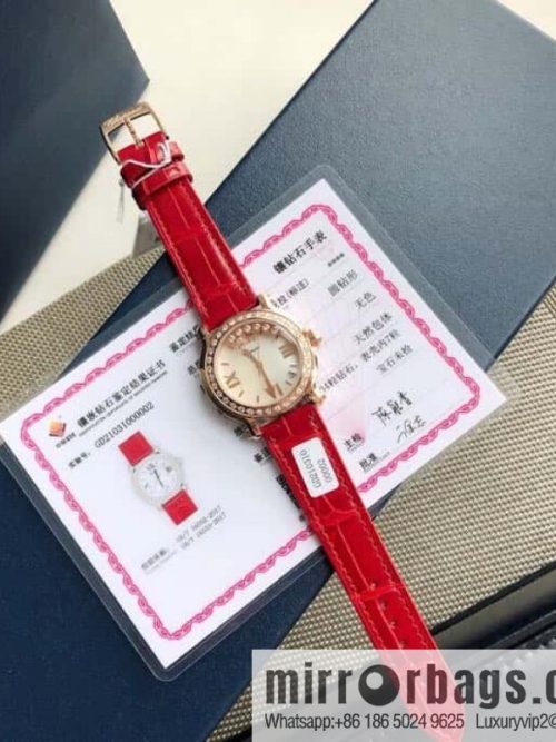 High-end hard goods Chopard HAPPY DIAMONDS happy diamond series natural pearl shell dial case inlaid with 38 VS1.8 South African natural real diamonds ETA-955.112 for original movement watch