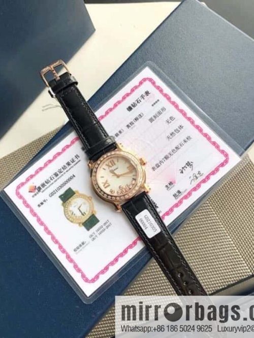 High-end hard goods Chopard HAPPY DIAMONDS happy diamond series natural pearl shell dial case inlaid with 38 VS1.8 South African natural real diamonds ETA-955.112 for original movement watch