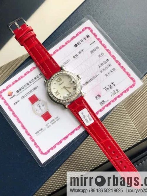 High-end hard goods Chopard HAPPY DIAMONDS happy diamond series natural pearl shell dial case inlaid with 38 VS1.8 South African natural real diamonds ETA-955.112 for original movement watch