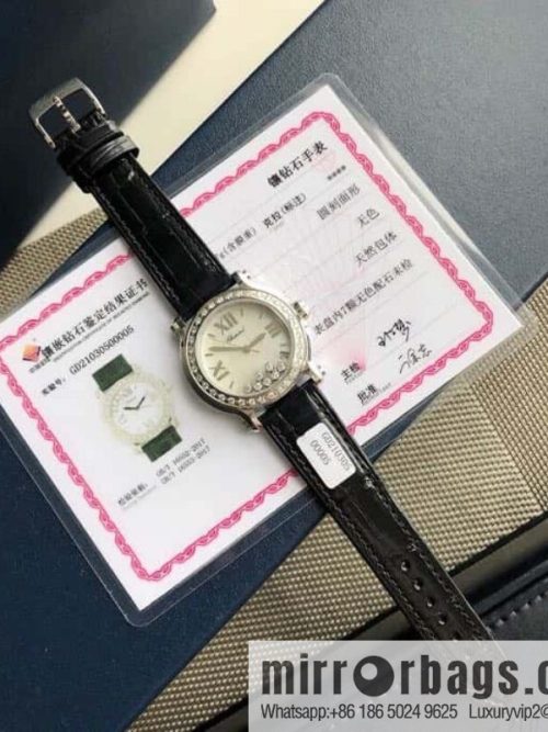 High-end hard goods Chopard HAPPY DIAMONDS happy diamond series natural pearl shell dial case inlaid with 38 VS1.8 South African natural real diamonds ETA-955.112 for original movement watch