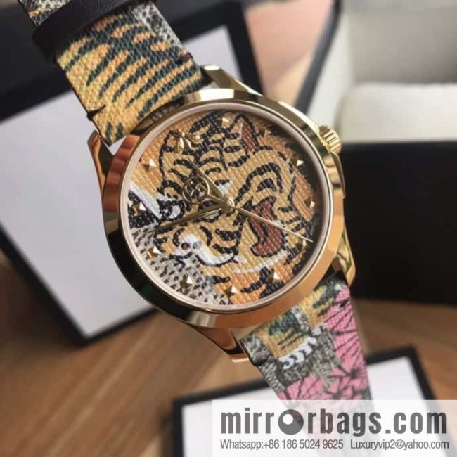 New Gucci Original Gucci, original order~ Gucci G-Timeless original Swiss quartz movement neutral watch tiger surface~ 37mm diameter - Image 2