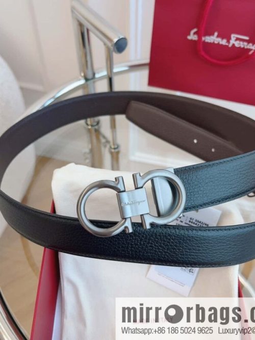 Ferragamo 🅿 Original Leather Purchasing Grade 3.5cm Precision Brass Hardware Belt