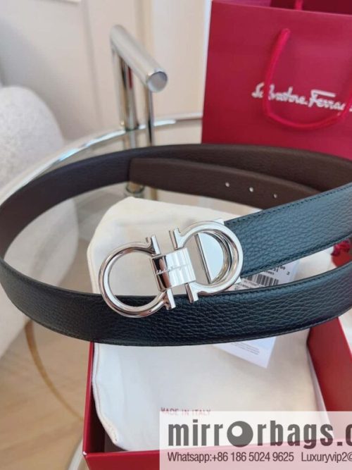 Ferragamo 🅿 Original Leather Purchasing Grade 3.5cm Precision Brass Hardware Belt