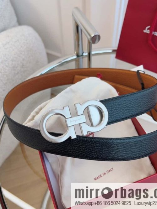 Ferragamo 🅿 Original Leather Purchasing Grade 3.5cm Precision Brass Hardware Belt