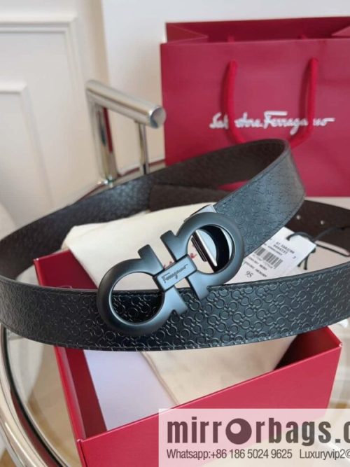 Ferragamo 🅿 Original Leather Purchasing Grade 3.5cm Precision Brass Hardware Belt